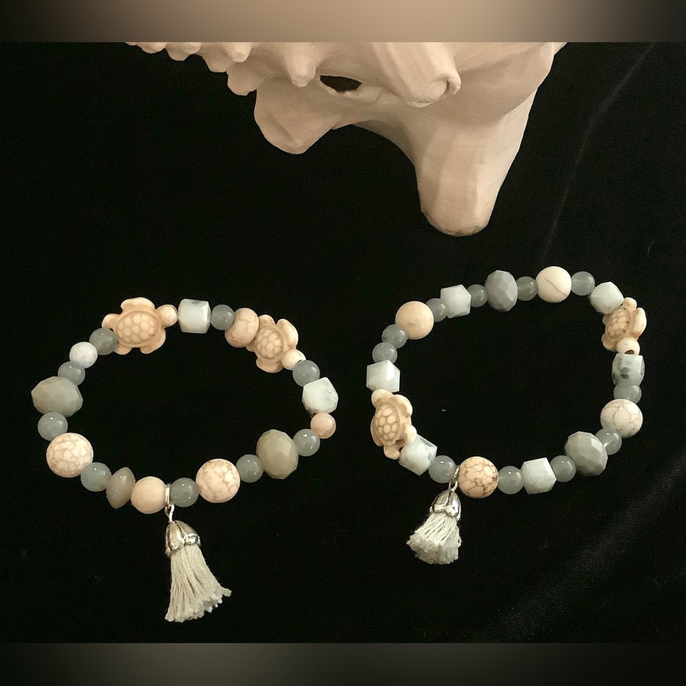 For the love of Turtles bracelets. All handmade with love .